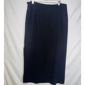 Don Caster Women's Size 18 Black 100% Wool Ankle Length Lined Straight Skirt